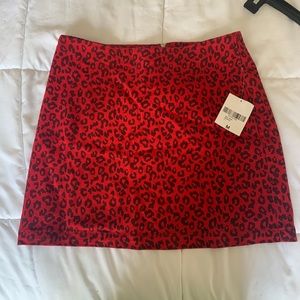 Cheetah print red skirt
